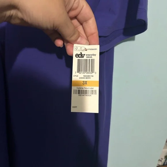 NWT Croft & Barrow Purple Boxy Short Sleeve T-Shirt - Picture 2 of 3